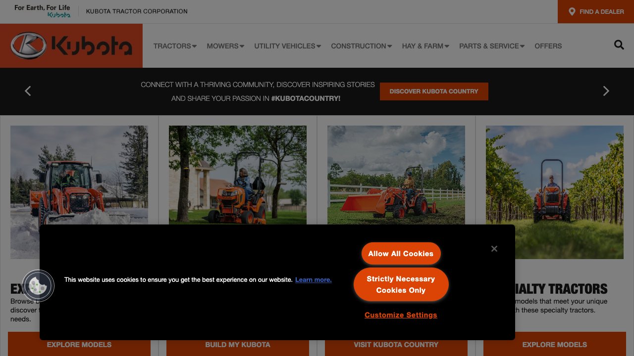 Kubota tractor lineup