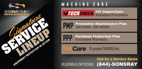 Sonsray certified service technician working on heavy equipment